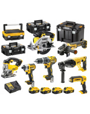 DEWALT ZESTAW COMBO 7SZT NARZĘDZI 18V 4X5AH TSTAK