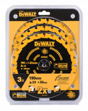 DEWALT 3SZT TARCZA DO DREWNA 190X30MM Z24 DT10399