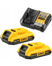 DEWALT ZESTAW ZASILAJĄCY ŁADOWARKA + 2x AKUMULATOR 18V 2AH DCB1104D2