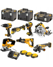 DEWALT ZESTAW COMBO 7 ELEKTRONARZĘDZI 18V 3x5,0AH TSTAKx3 BD-DCK706P3T