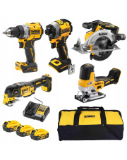 DEWALT ZESTAW COMBO 5 ELEKTRONARZĘDZI 18V 3x5AH TORBA NA NARZĘDZIA DCK502P3