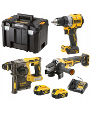 DEWALT ZESTAW 3 ELEKTRONARZĘDZI 18V DCD800 DCH273 DCG405 2x5Ah DCK330P2T